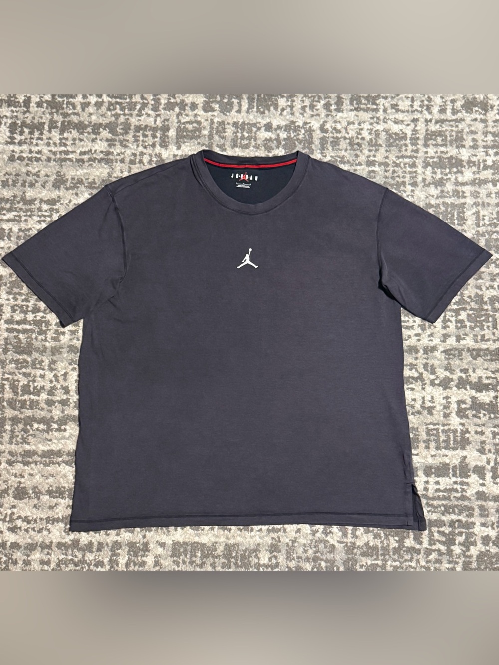 Nike Air Jordan - Men’s Gray Fade Washed Dri-Fit Crew Neck T-Shirt, Size -L